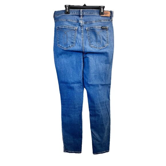 Calvin Klein Jeans Womens Size 8 High Rise Skinny Repreve Dark Wash Blue Preppy - Picture 3 of 11